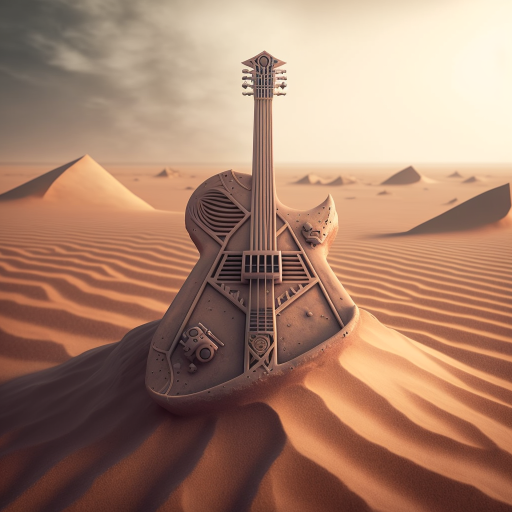 chenle02_A_gitar_placed_in_the_sanddust_storm_in_a_desert_show.png